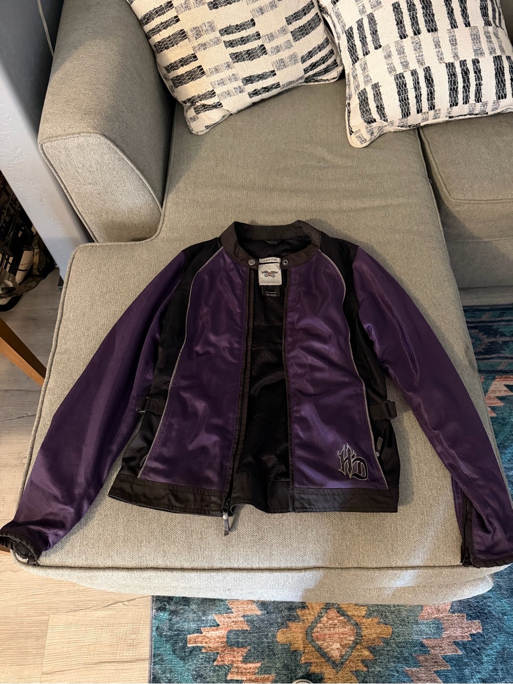 Harley-Davidson Purple and Black Women's Mesh Riding Jacket